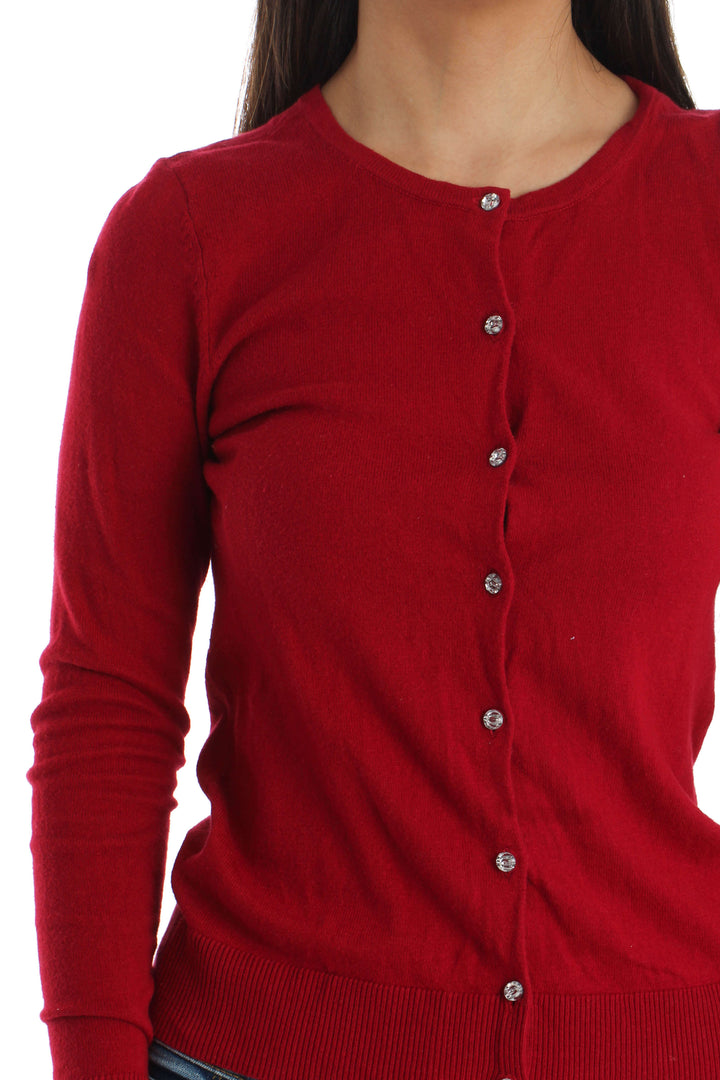 Suéter Ann Taylor rojo, vista lateral – ClosetRehab