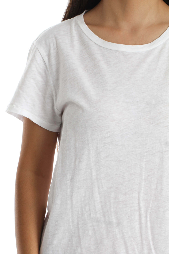 Blusa 7 For all Mankind blanco, vista lateral – ClosetRehab