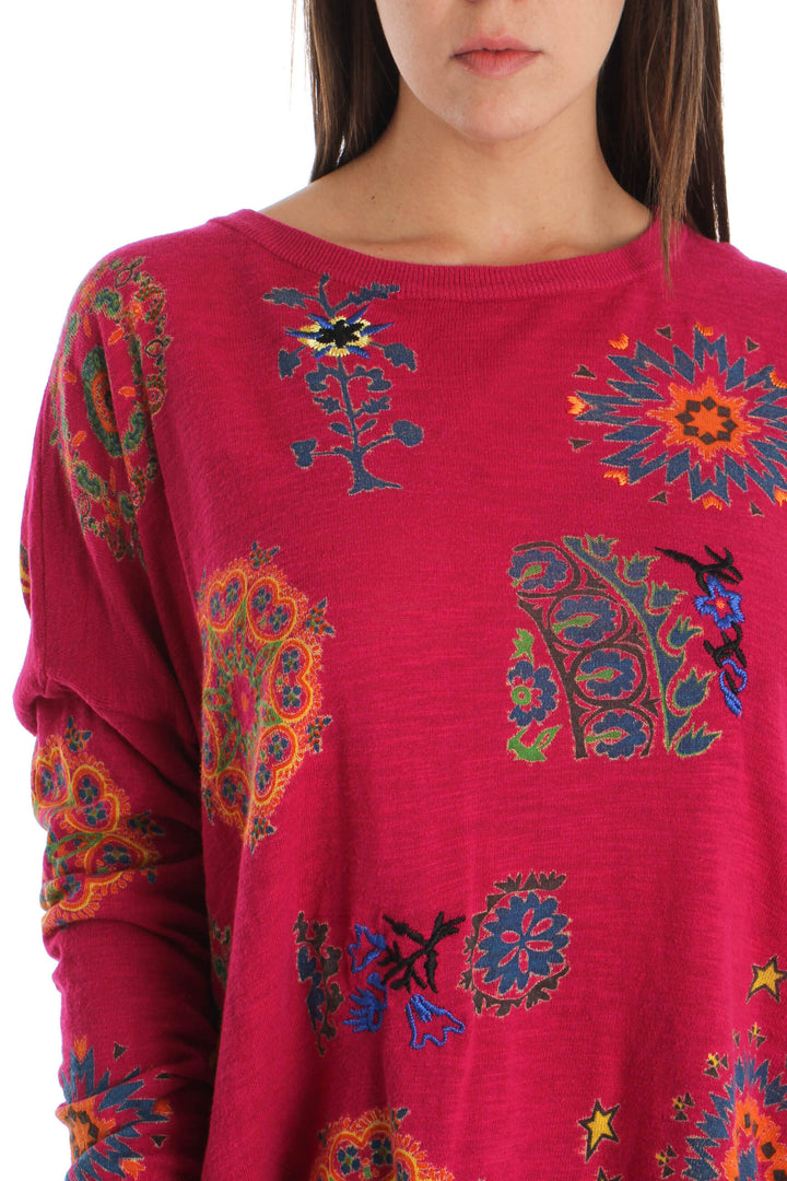 Blusa Desigual estampado y rosa, vista lateral – ClosetRehab