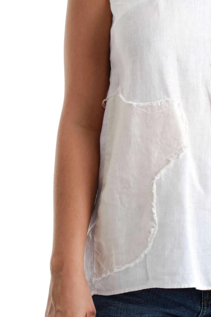 Blusa Ambrosi blanco, vista lateral – ClosetRehab