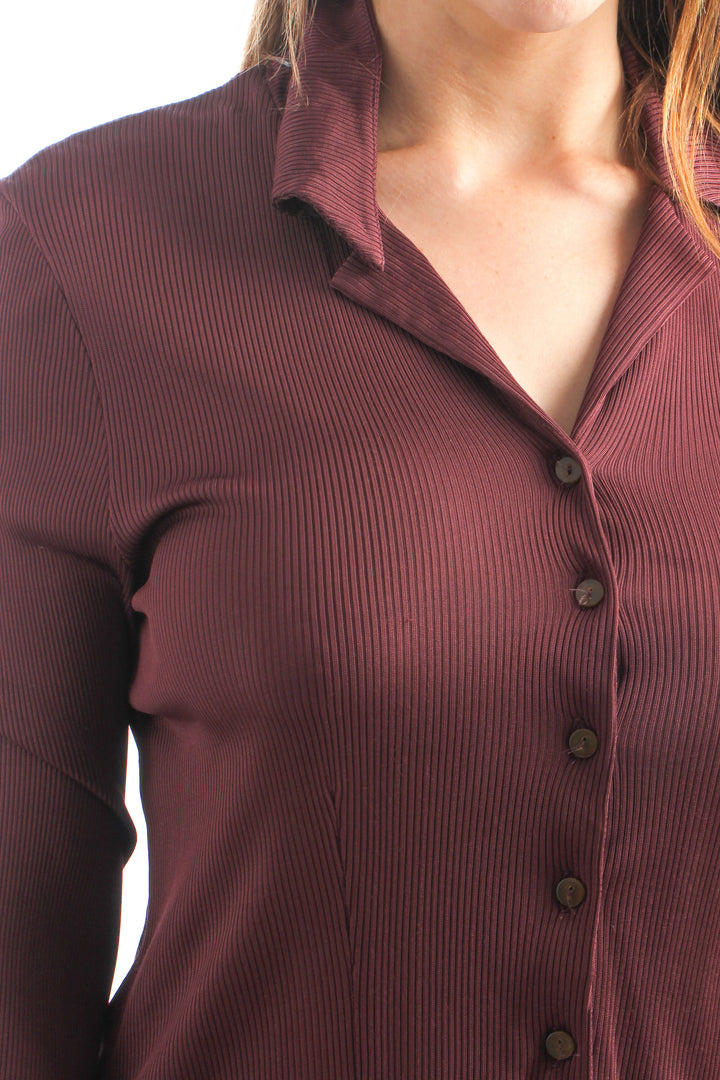 Blusa Nanushka rojo, vista lateral – ClosetRehab