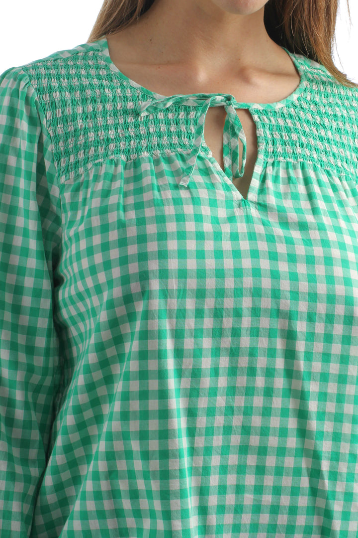 Blusa J. Crew verde, vista lateral – ClosetRehab