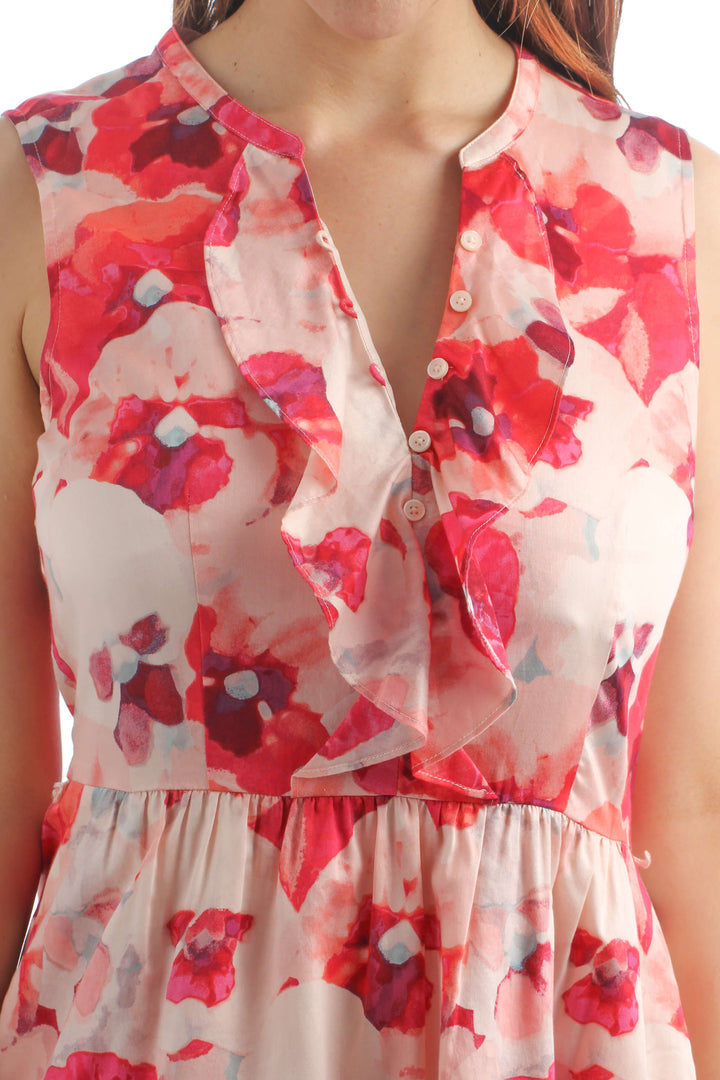 Vestido LOFT rosa, vista lateral – ClosetRehab