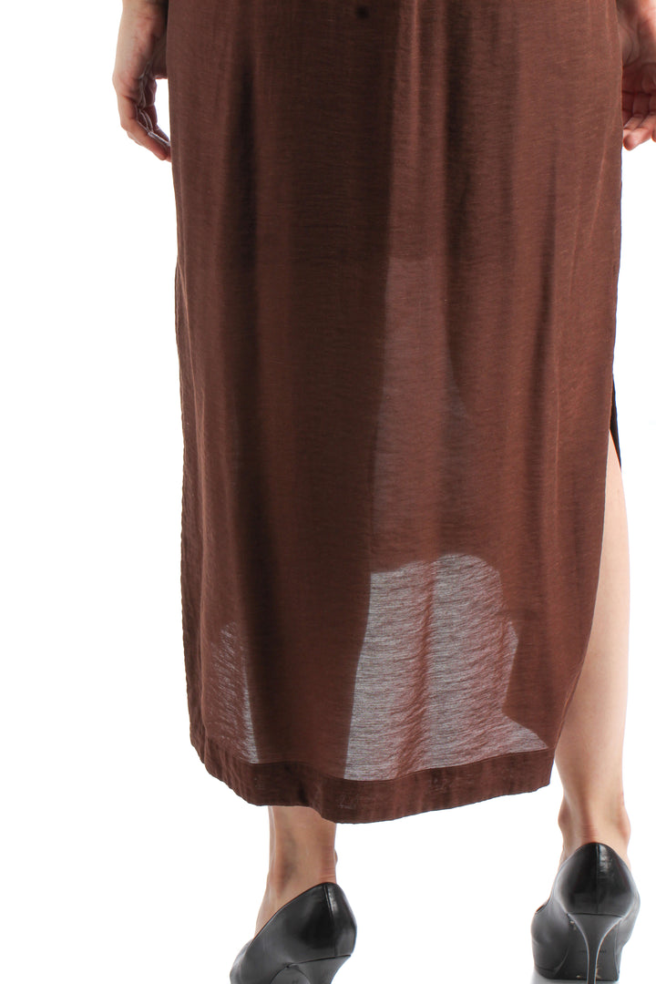 Vestido Bimba y Lola café, detalle – ClosetRehab
