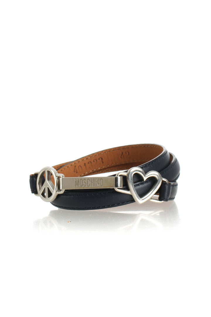 Cinturón Moschino azul, vista frontal – ClosetRehab