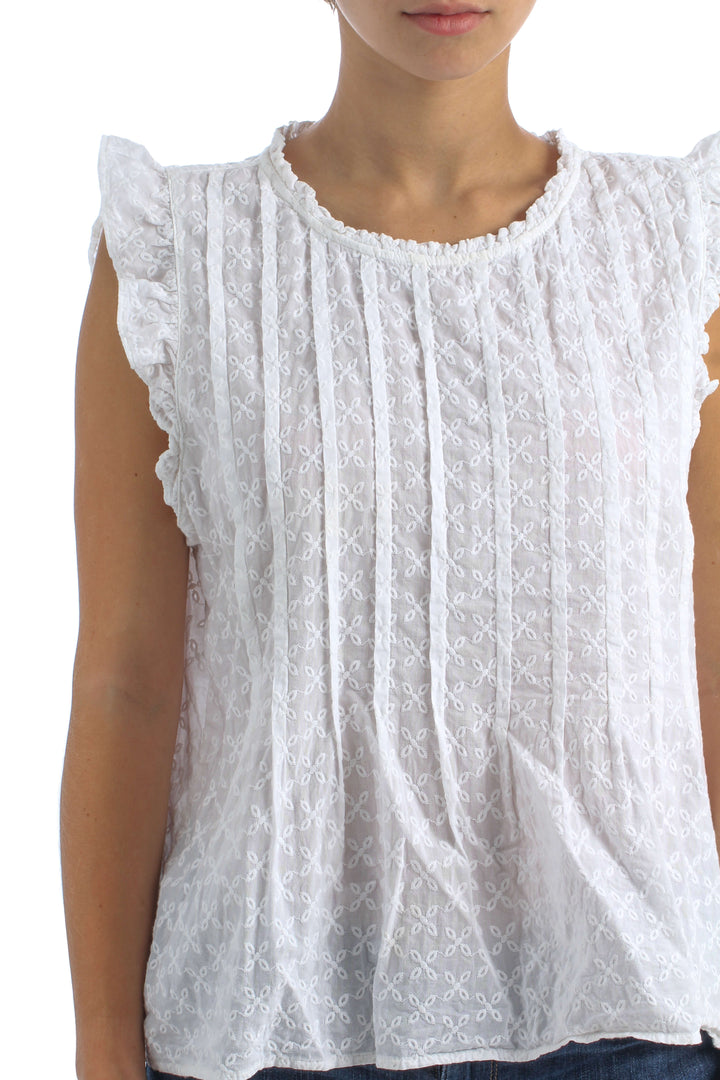 Blusa Loft blanco, vista lateral – ClosetRehab