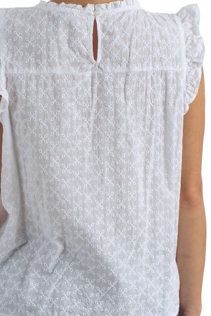 Blusa Loft blanco, detalle – ClosetRehab