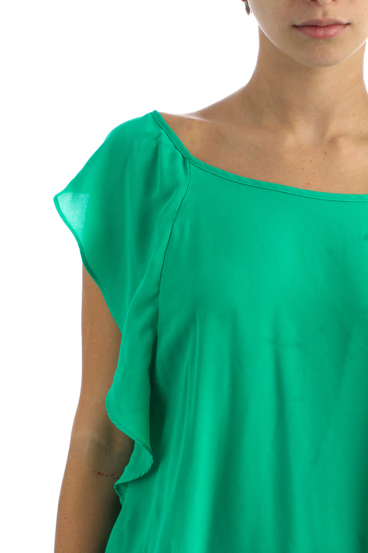 Blusa Violet + Claire verde, vista lateral – ClosetRehab