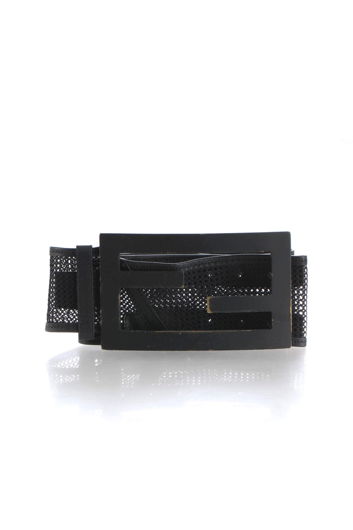 Cinturón Fendi negro, vista frontal – ClosetRehab