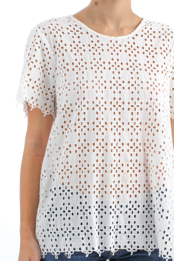 Blusa Madewell blanco, vista lateral – ClosetRehab