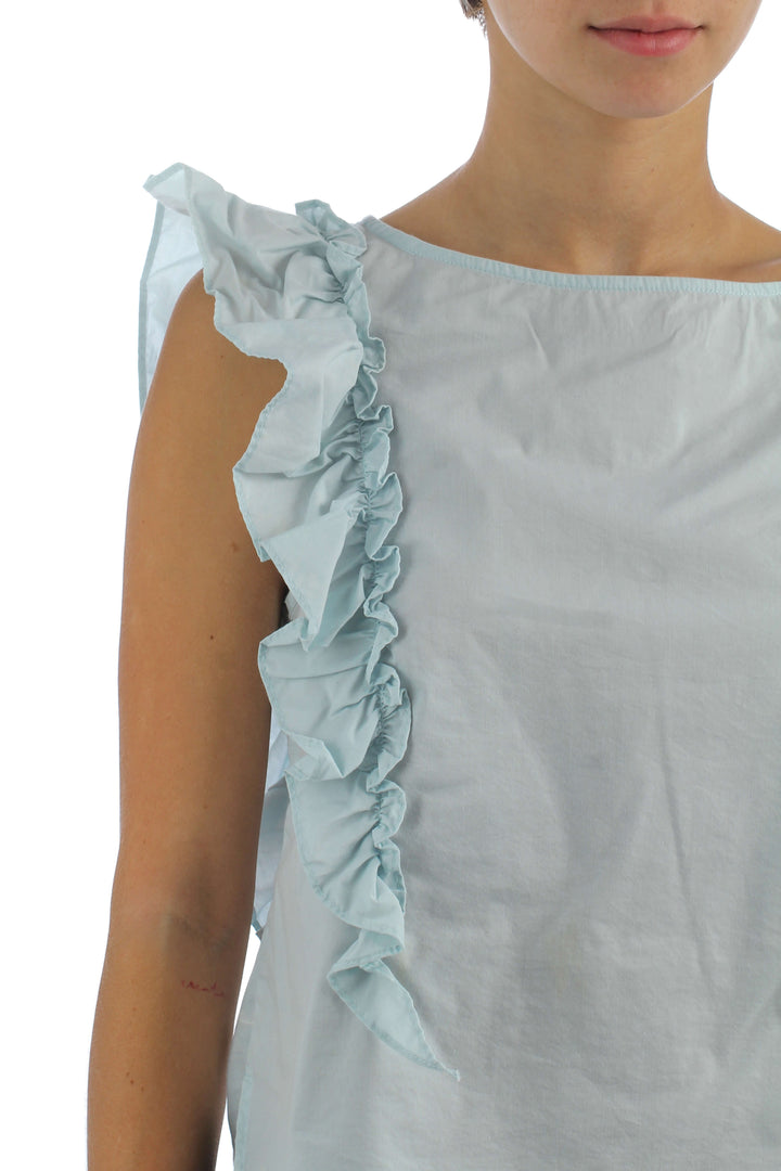 Blusa Bebe azul, vista lateral – ClosetRehab