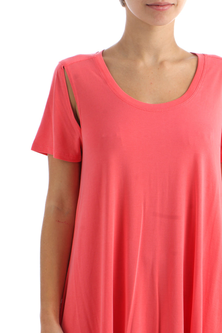 Vestido BCBG Maxazria rosa, vista lateral – ClosetRehab