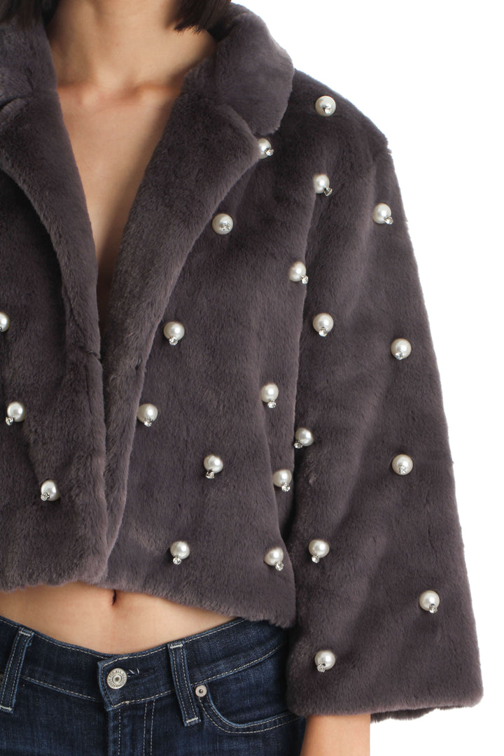 Abrigo Alberto Makali gris, vista lateral – ClosetRehab