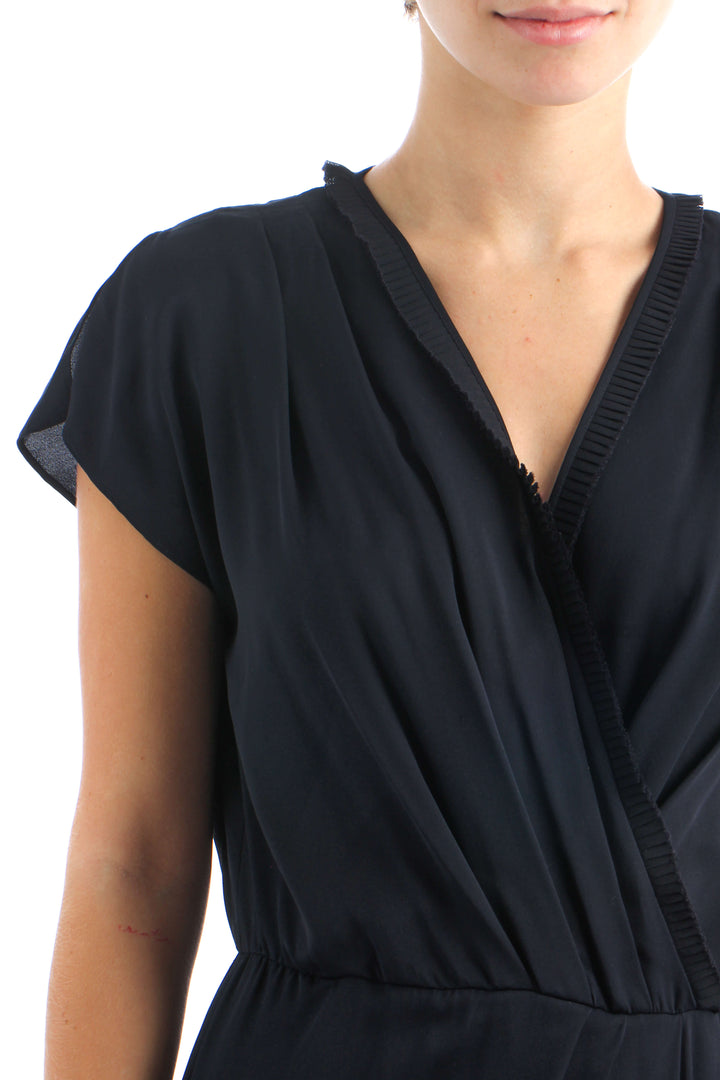 Vestido Diane Von Furstenberg negro, vista lateral – ClosetRehab