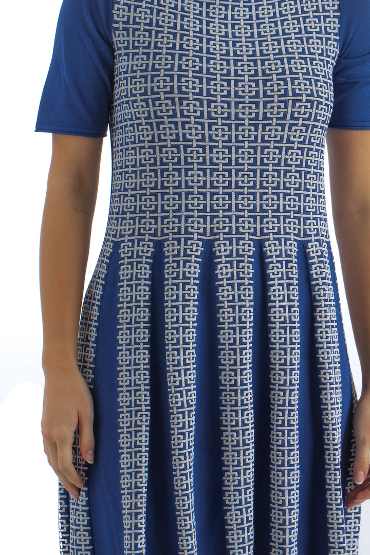 Vestido Ambrosi azul, vista lateral – ClosetRehab