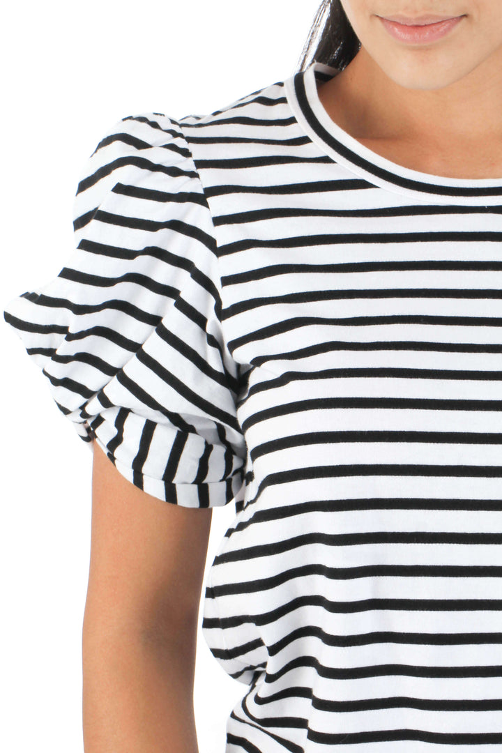 Blusa A.L.C. estampado y negro, vista lateral – ClosetRehab