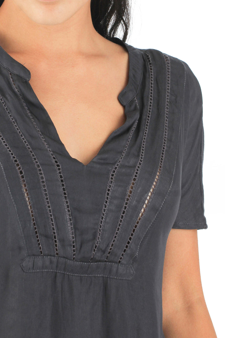 Blusa Dolan gris, vista lateral – ClosetRehab