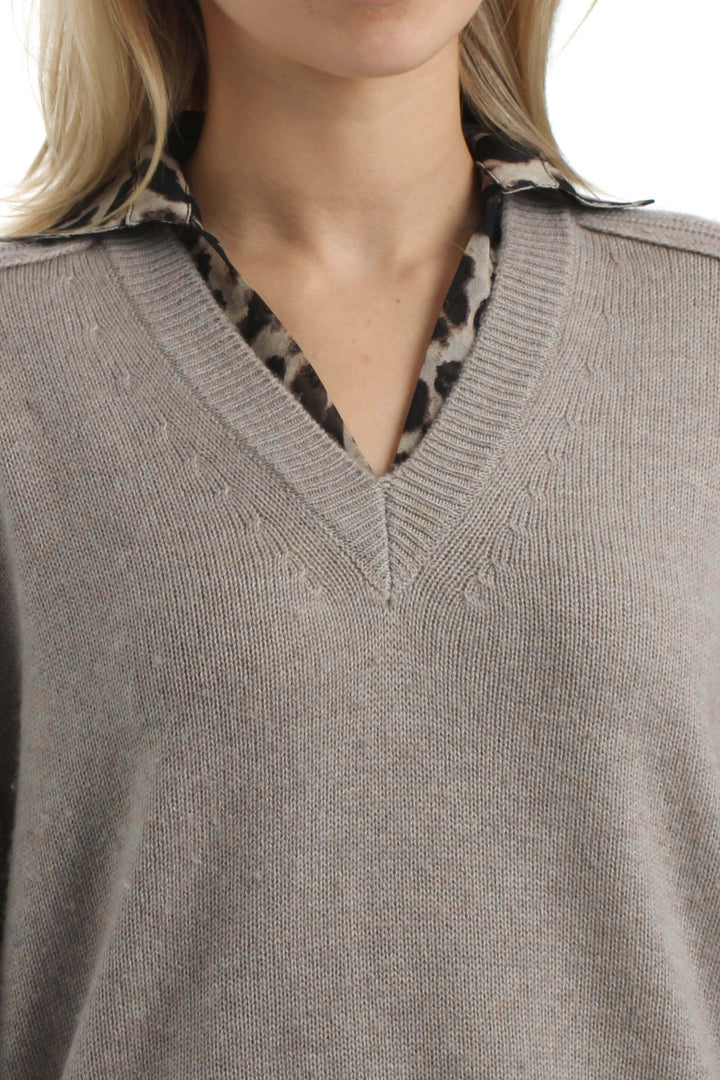 Blusa Brochu Walker gris, vista lateral – ClosetRehab