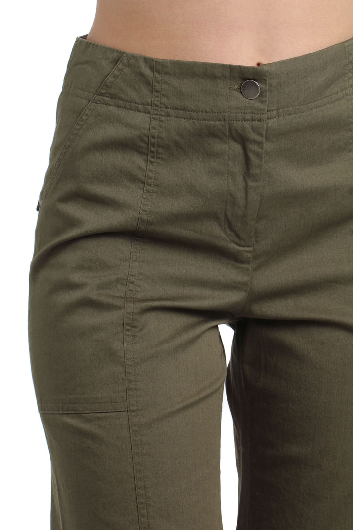 Pantalón Veronica Beard verde, vista lateral – ClosetRehab