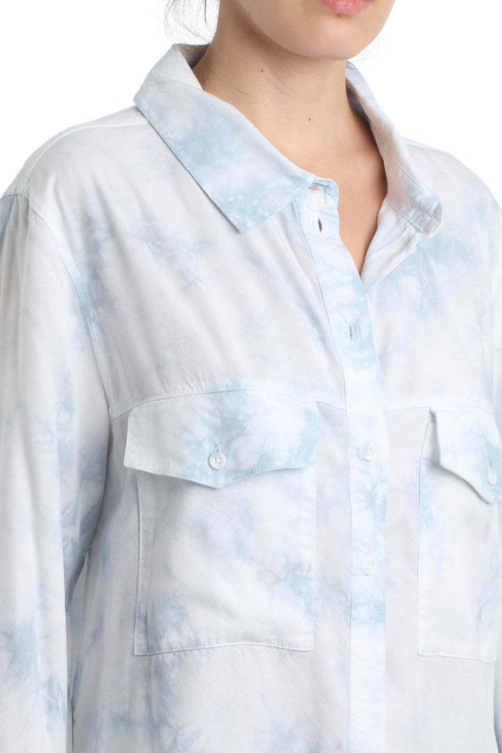 Blusa Sanctuary azul, vista lateral – ClosetRehab