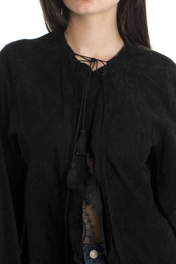 Chamarra Elie Tahari negro, vista lateral – ClosetRehab