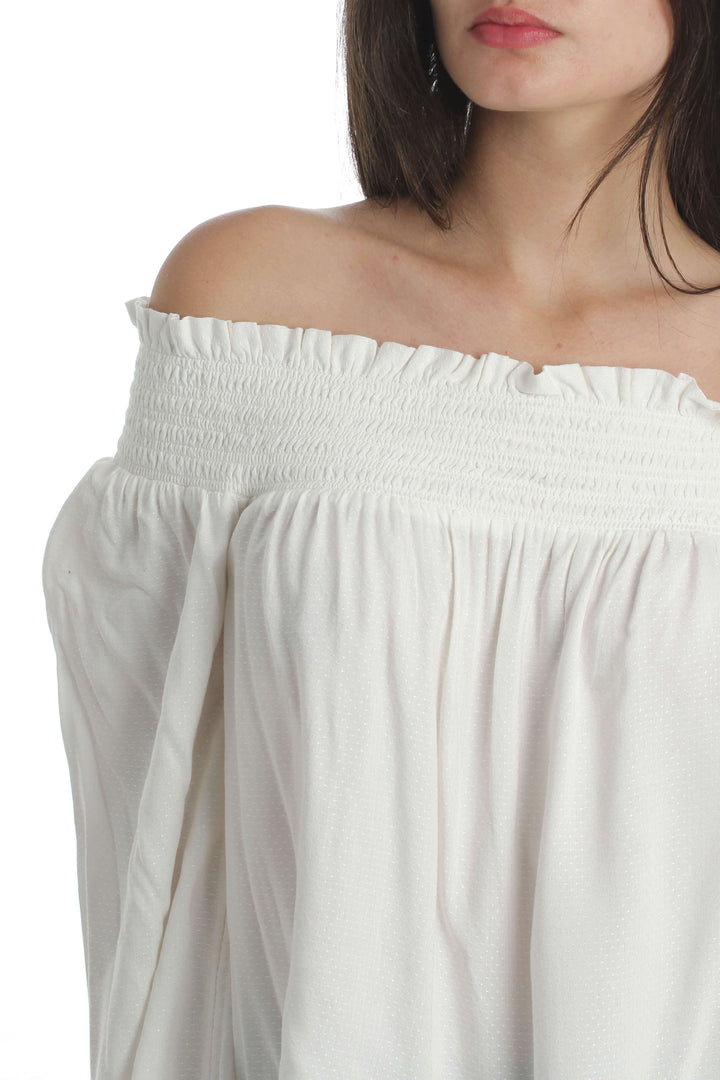 Blusa Paige blanco, vista lateral – ClosetRehab