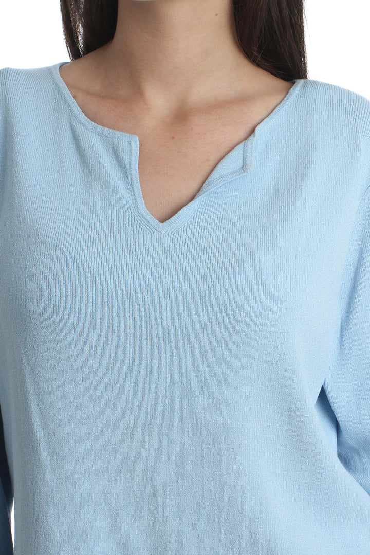 Blusa Ann Taylor Loft azul, vista lateral – ClosetRehab