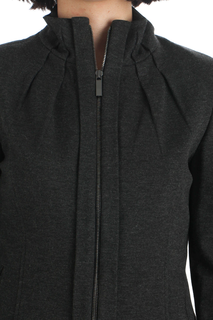 Chamarra Elie Tahari gris, vista lateral – ClosetRehab