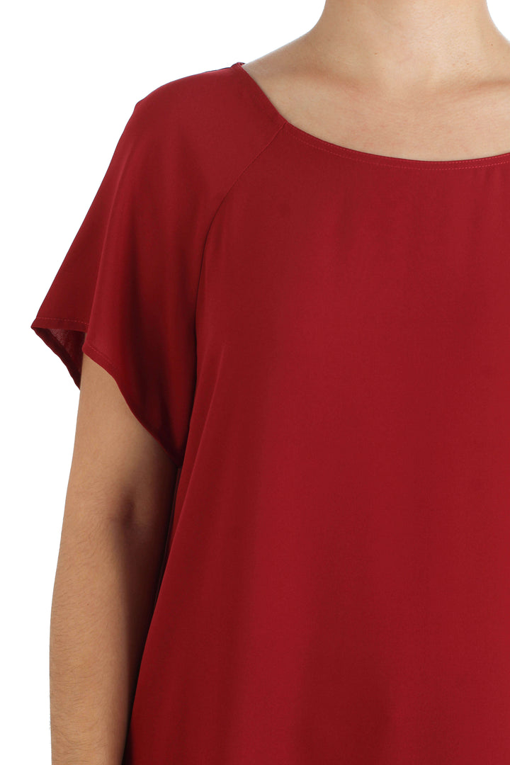 Blusa LOFT rojo, vista lateral – ClosetRehab