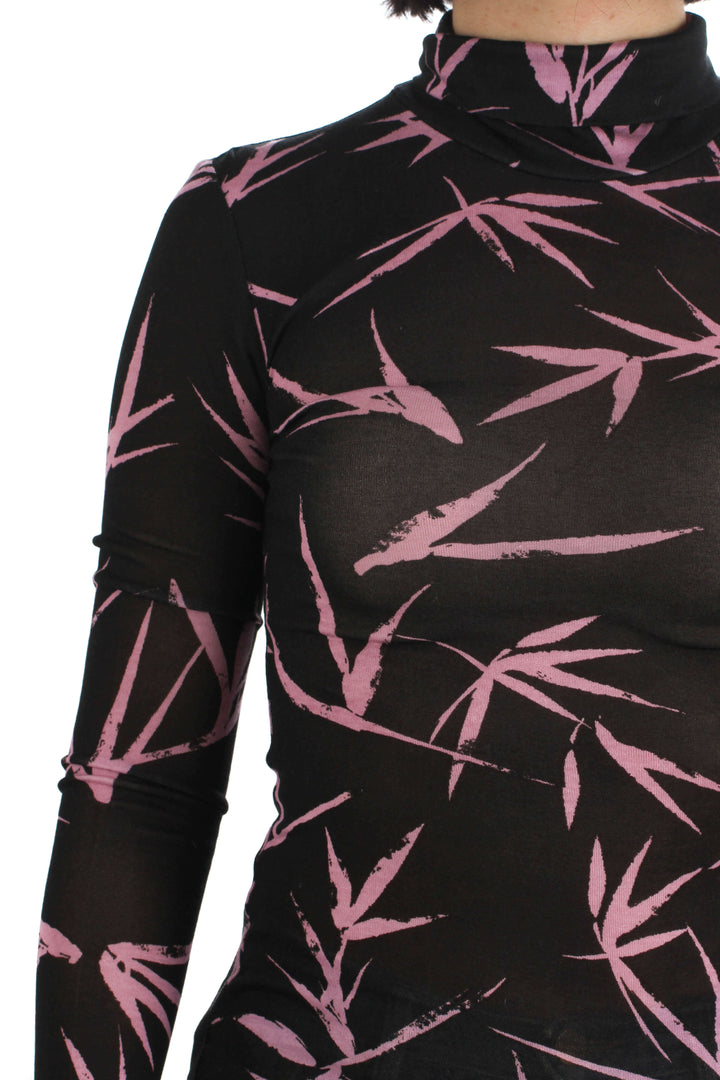Blusa BCBG Maxazria NWT estampado y negro, vista lateral – ClosetRehab