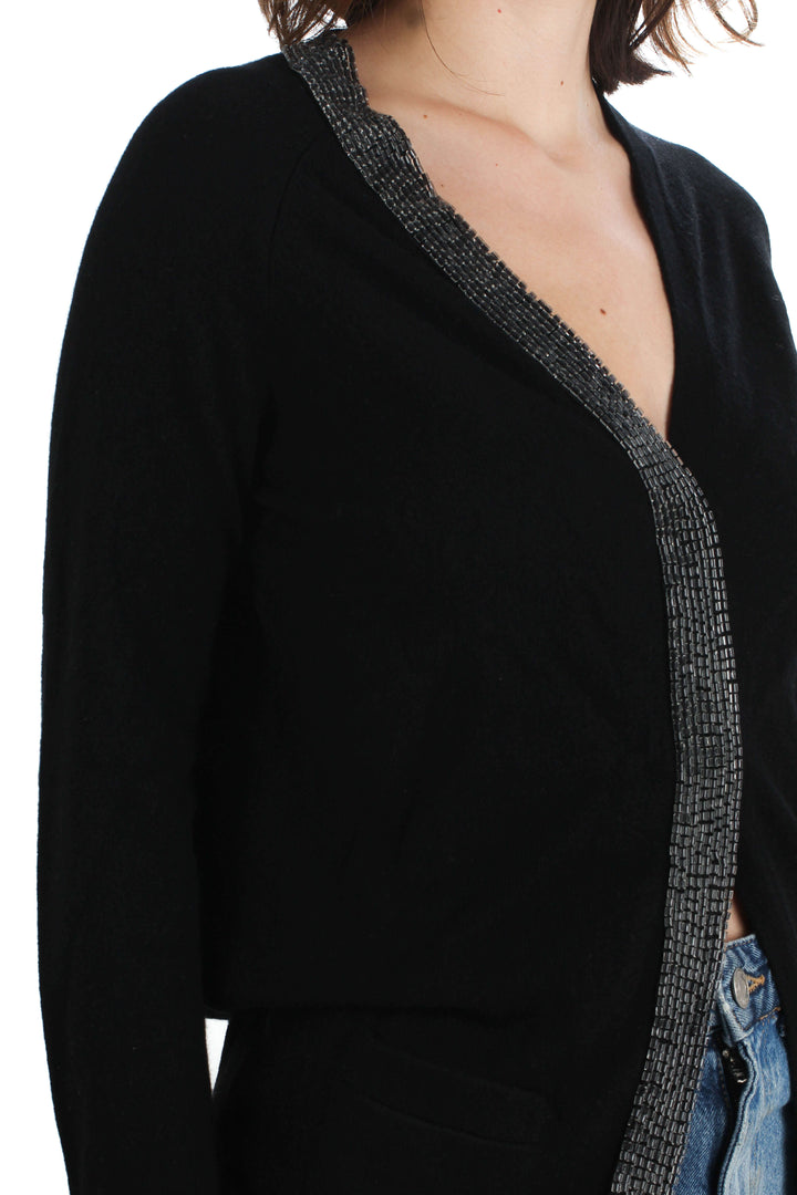 Suéter Poleci NWT negro, vista lateral – ClosetRehab