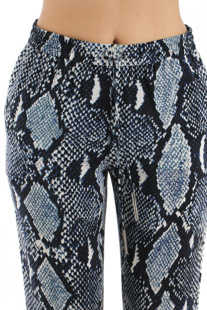 Pantalón Diane von Furstenberg azul, vista lateral – ClosetRehab