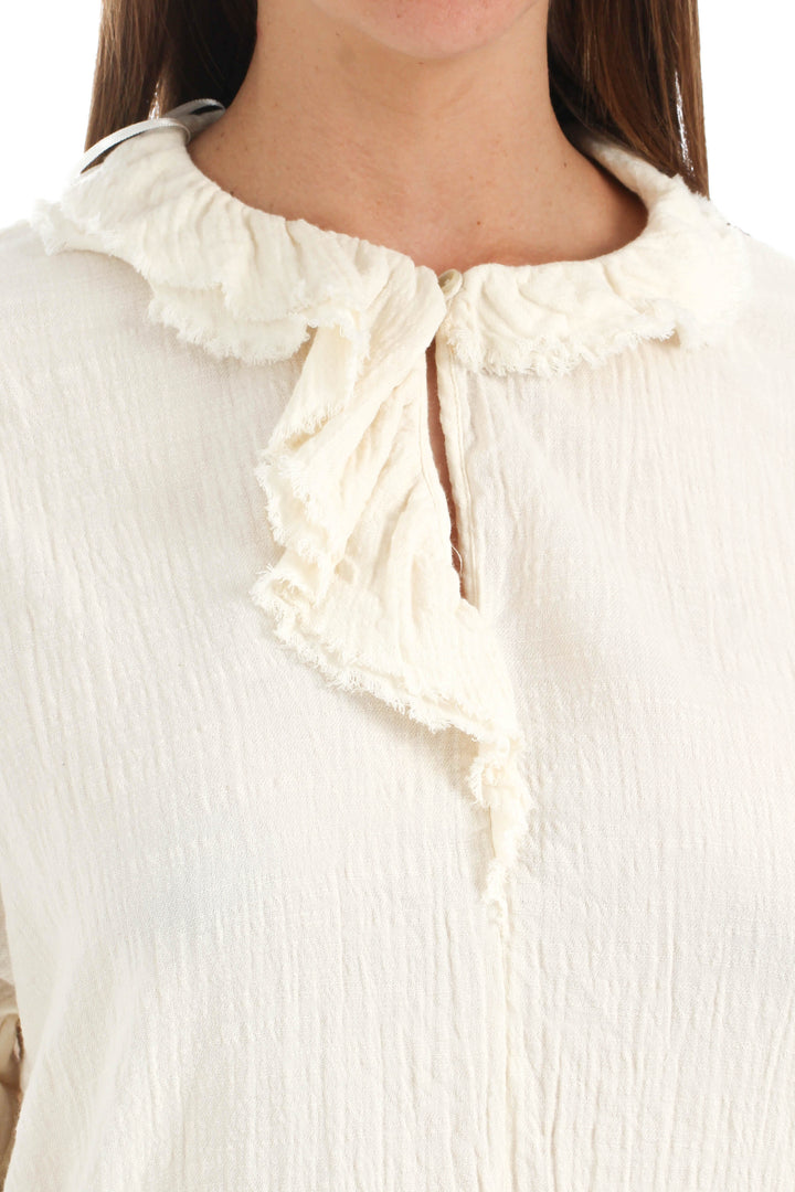 Blusa Massimo Dutti beige, vista lateral – ClosetRehab