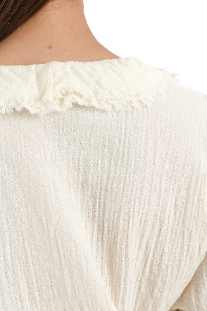 Blusa Massimo Dutti beige, detalle 5 – ClosetRehab
