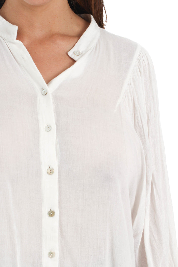 Blusa Massimo Dutti blanco, vista lateral – ClosetRehab