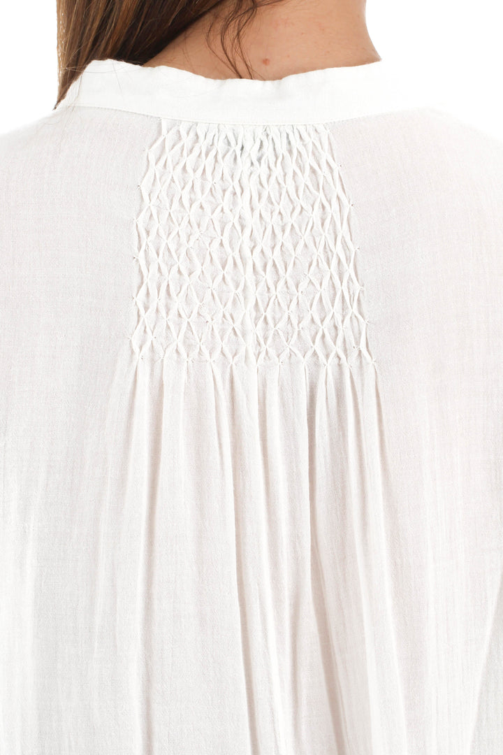Blusa Massimo Dutti blanco, detalle – ClosetRehab