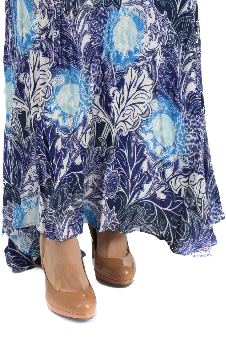 Falda Desigual azul, vista lateral – ClosetRehab