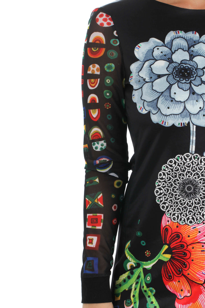Vestido Desigual estampado y negro, vista lateral – ClosetRehab