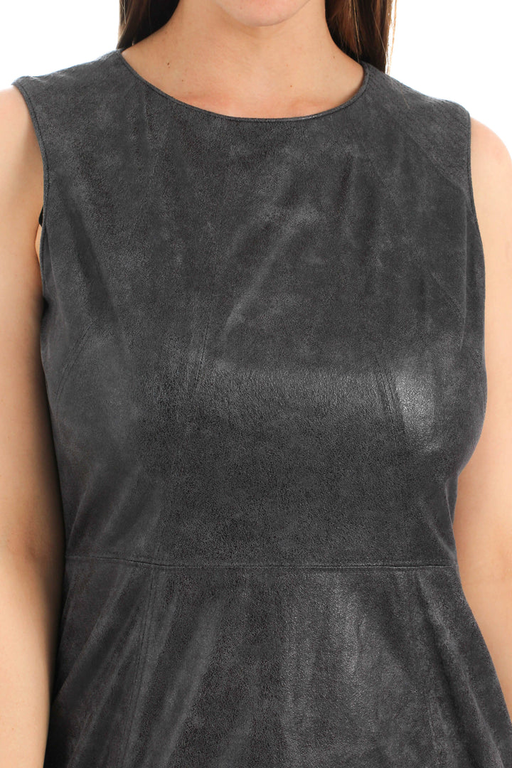 Vestido Vince Camuto gris, vista lateral – ClosetRehab