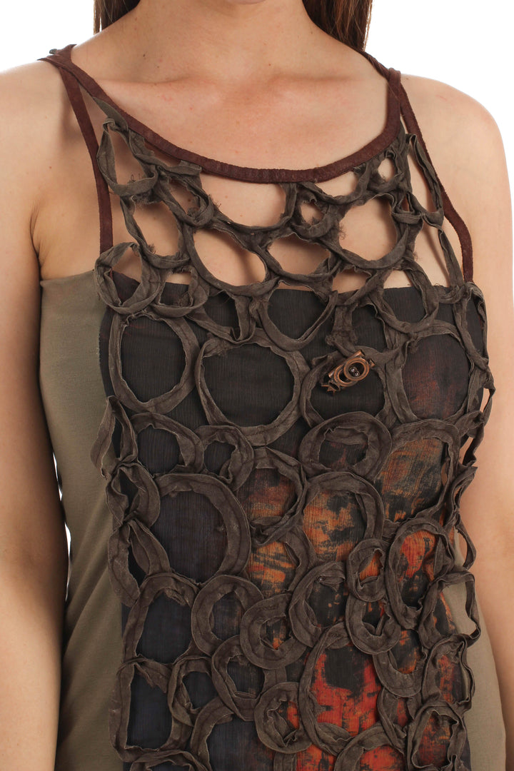 Vestido Save the Queen café, vista lateral – ClosetRehab