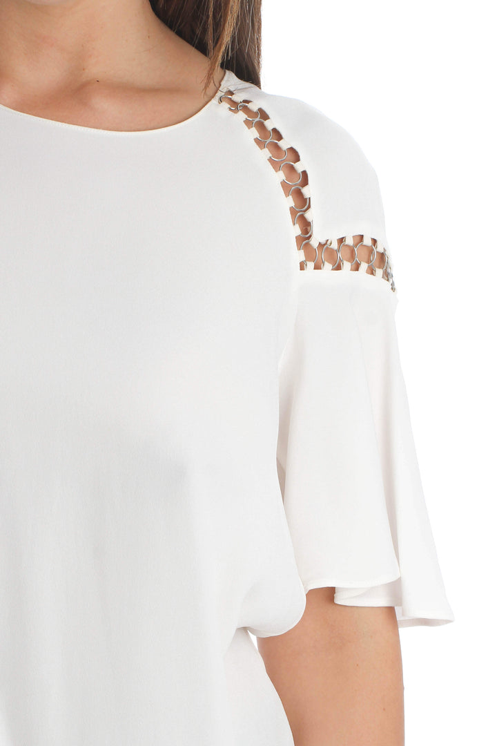 Blusa A.L.C. blanco, vista lateral – ClosetRehab
