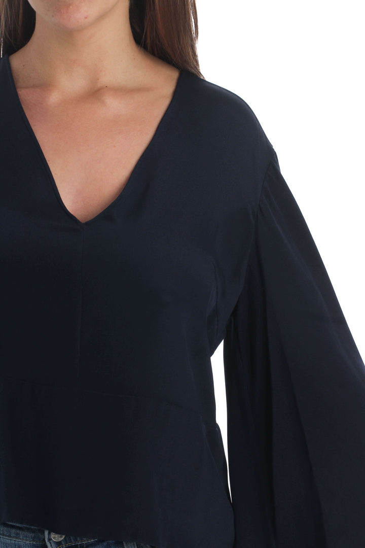 Blusa Derek Lam azul, vista lateral – ClosetRehab