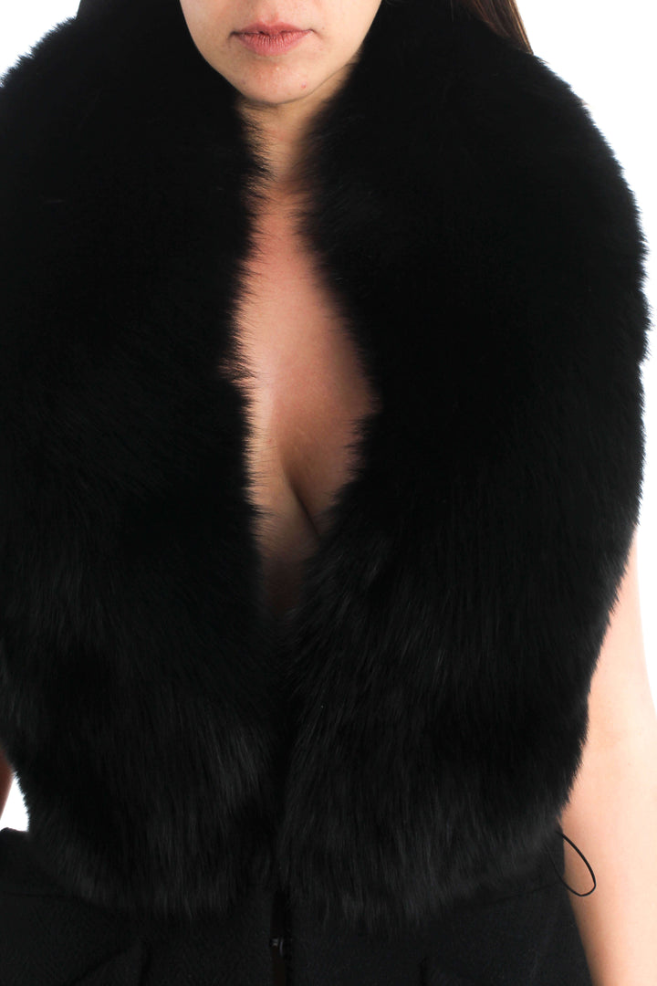 Abrigo Artelier Nicole Miller NWT negro, vista posterior – ClosetRehab