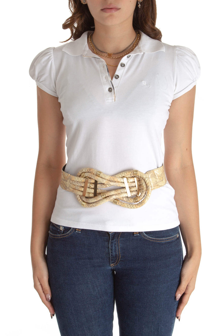 Cinturón Raina beige y estampado, vista frontal – ClosetRehab