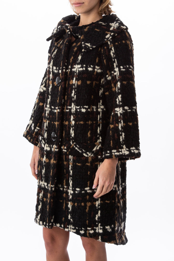 Abrigo Billy Reid café y negro, vista posterior – ClosetRehab