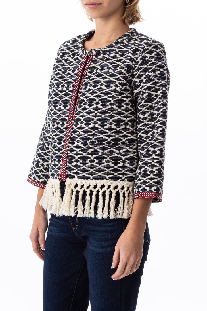 Saco hiche azul y blanco, vista posterior – ClosetRehab
