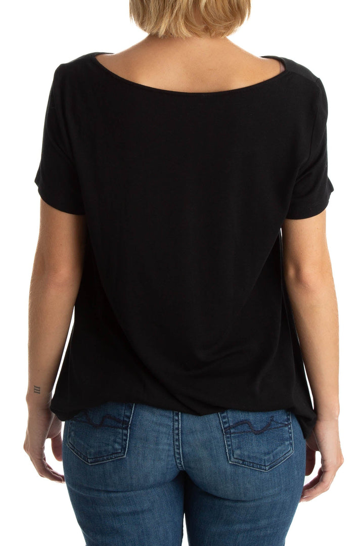 Blusa Ambrosi negro, vista lateral – ClosetRehab