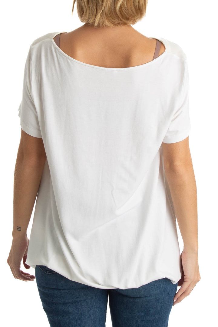 Blusa Ambrosi blanco, vista lateral – ClosetRehab