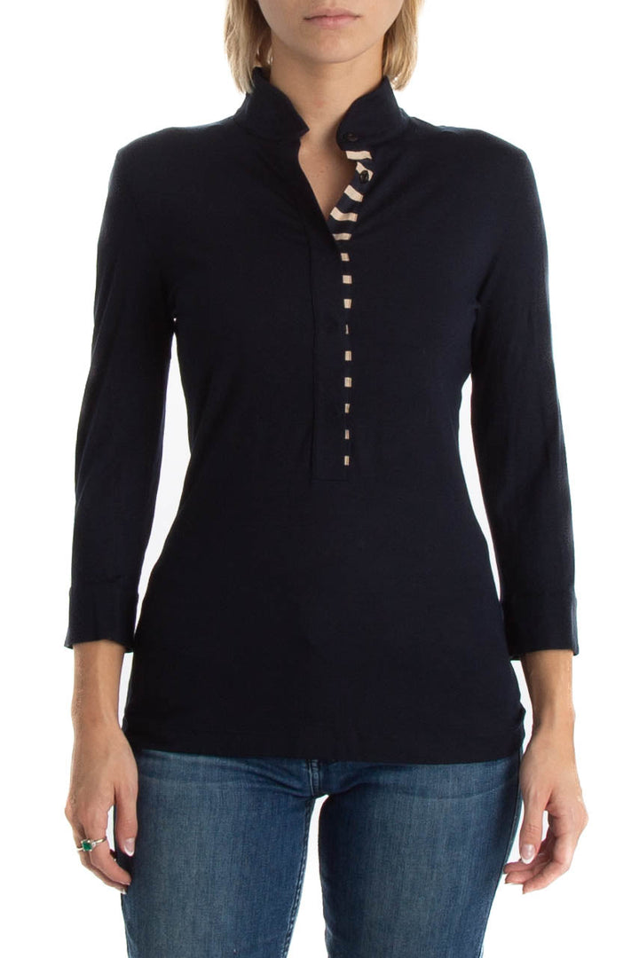 Blusa Akris Punto azul, vista frontal – ClosetRehab