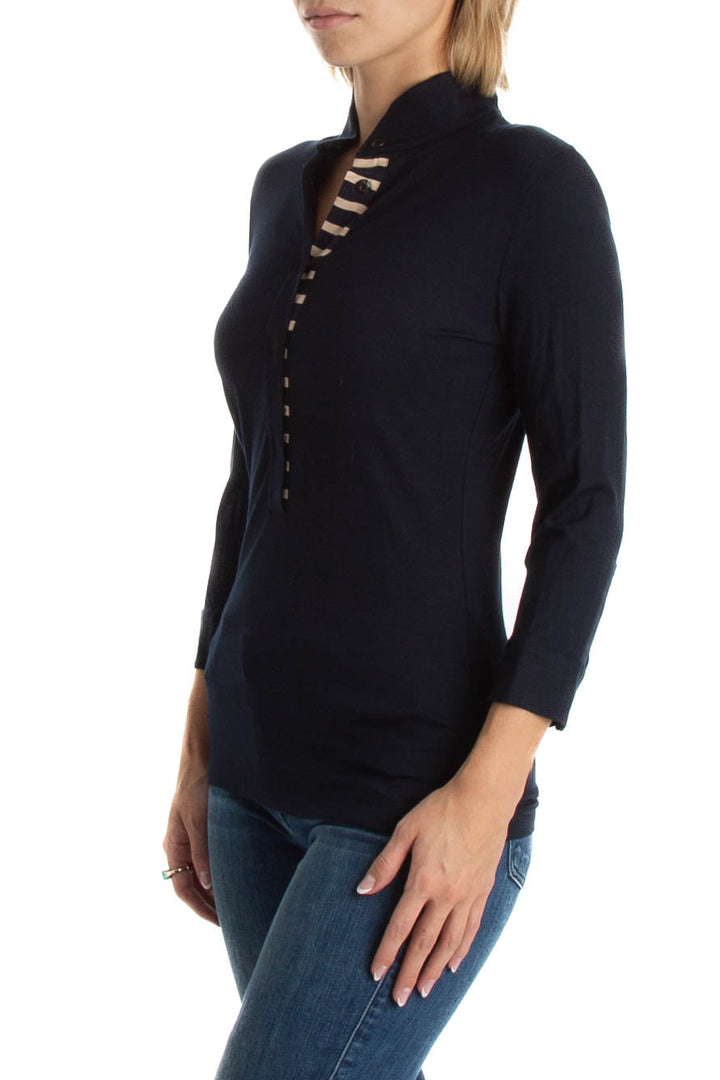 Blusa Akris Punto azul, vista posterior – ClosetRehab
